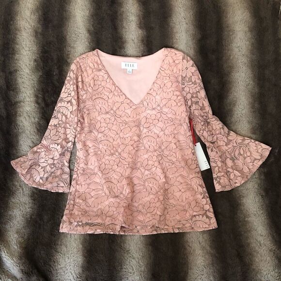 Lace Bell Sleeve Blouse Small NWT - Picture 2 of 4